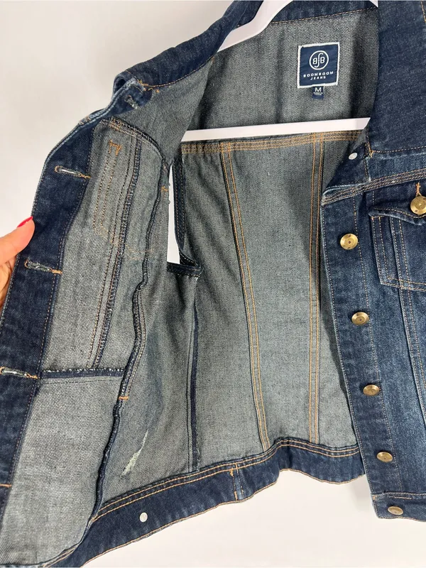 Boom‎ Boom Jeans Dark Wash Distressed Denim Vest Medium - Image 4