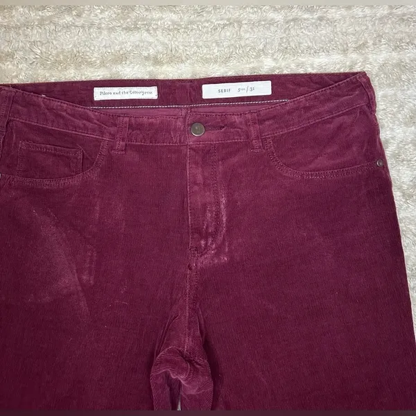 Anthropologie Pilcro and the Letterpress Serif burgundy corduroy skinny pants - Image 2
