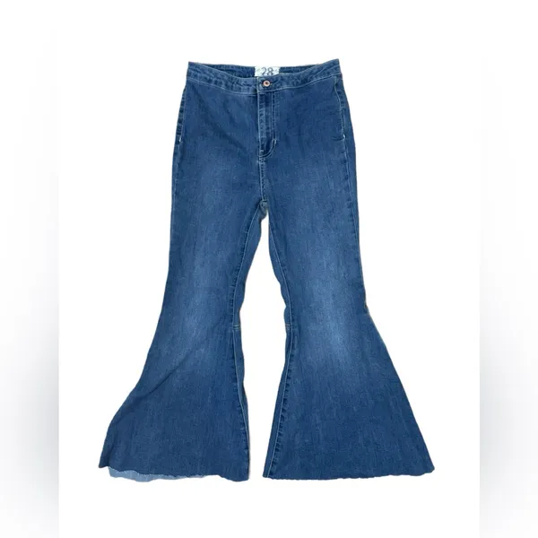 We The Free People Size 28 Just Float On Flare Jeans Bell Bottom Jericho blue - Image 4