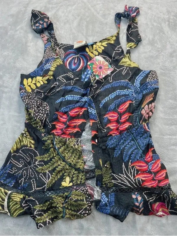 Farm Rio x Anthropologie Tropical Themed Button Down Tank New Wout tag 🏷️ - Image 7