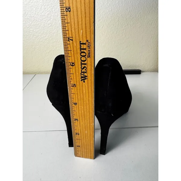 Nine West TO DIE FOR Black Suede Cross Strap Pointed Toe‎ Heels Women 8 Office - Image 5