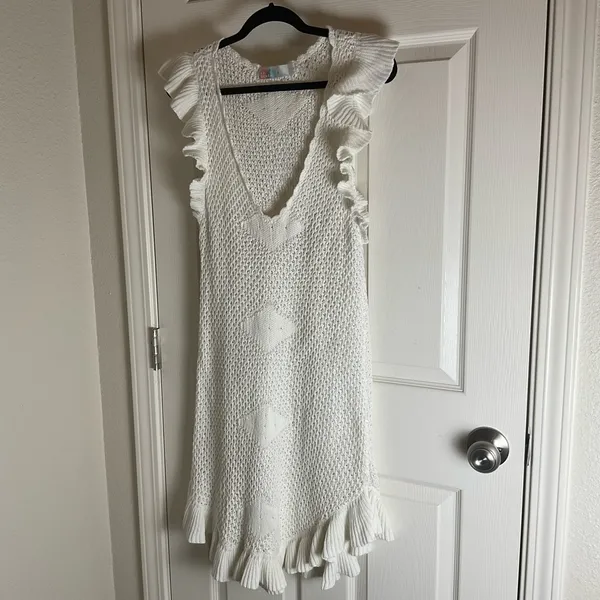 FP Beach Free People Ruffle Knit Mini Dress Woman’s Size X-Large - Image 3