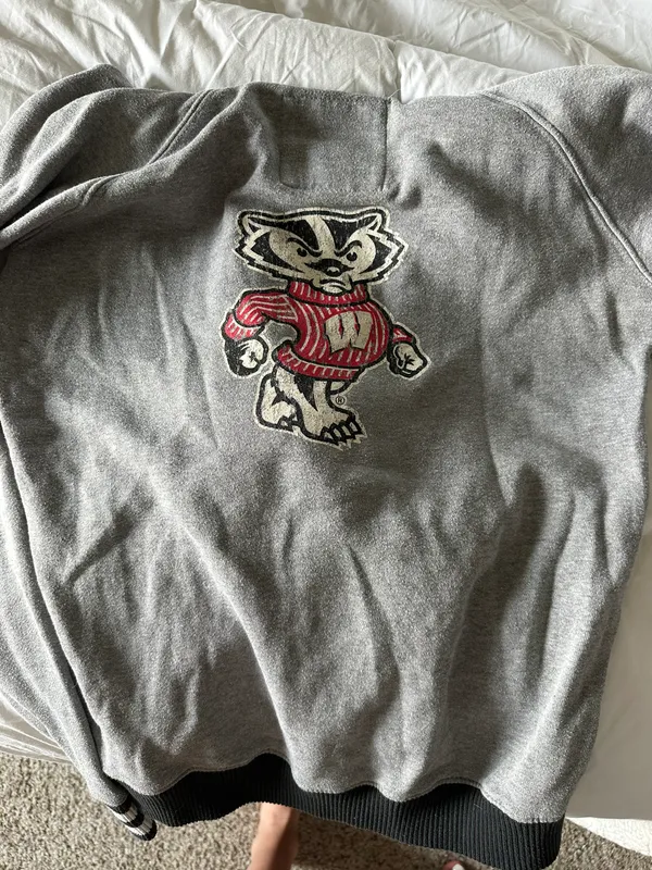 Wisconsin Hoodie Gray - Image 3