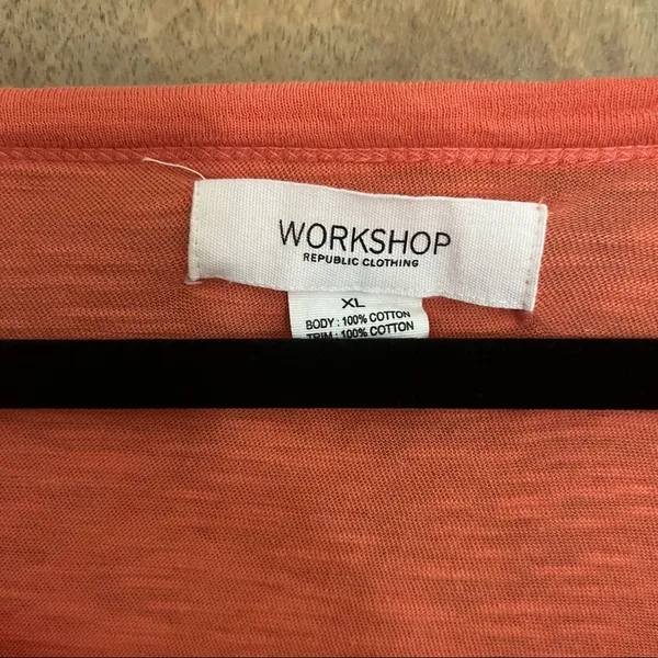 Workshop Republic Clothing Women Salmon Pink Long Sleeve Beachy Lounge wear top XL. 100% Cotton - Image 4