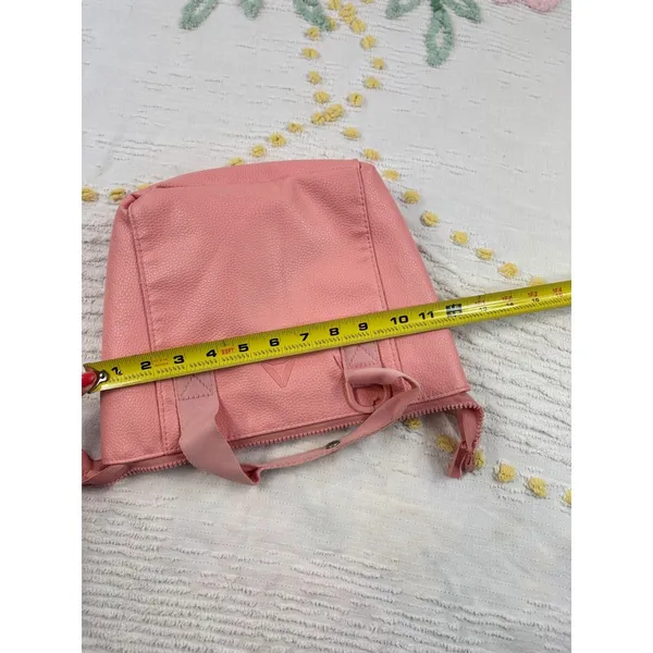 Reebok‎ Mini Tote Bag Purse Salmon Pink Faux Leather Small Handbag - Image 9