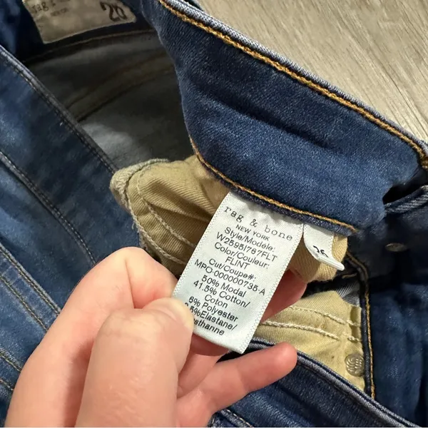 Rag & Bone Cate Mid Rise Ankle Raw Hem Skinny Jeans Size 26‎ - Image 7