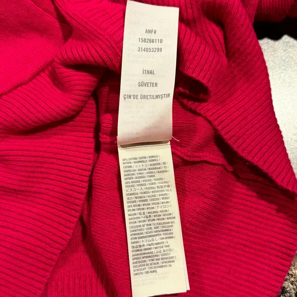Abercrombie Cardigan Sweater Hot Pink V Neck Preppy Y2K Logo Minimalist Large - Image 5