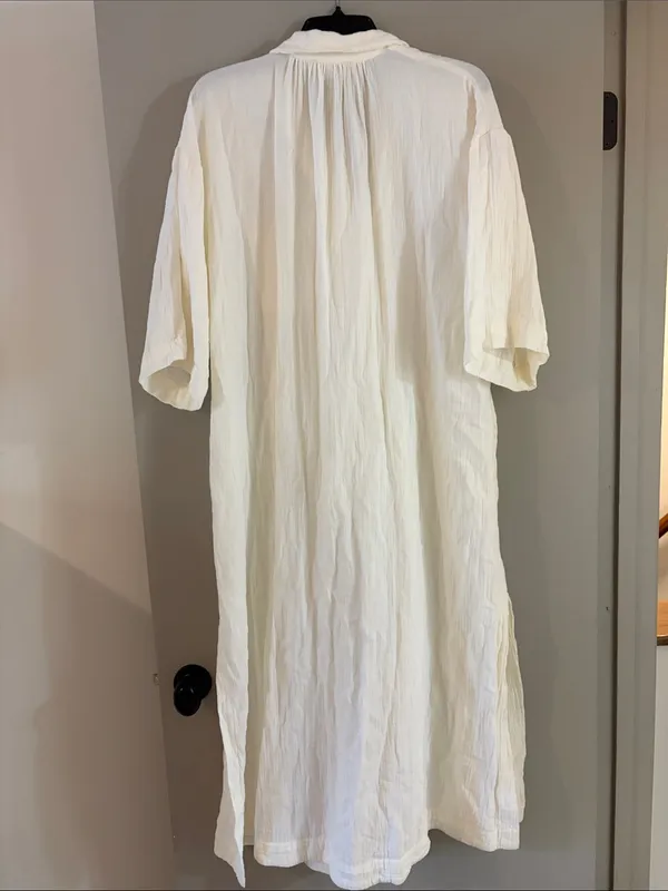 Madewell Lightestspun Cover-Up Maxi Shirtdress Lighthouse Small - Image 9