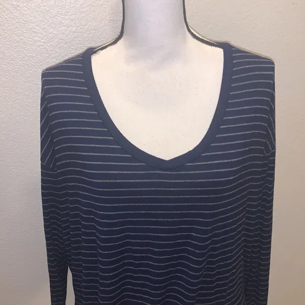 American Eagle soft & sexy blue striped long sleeve top - Image 2