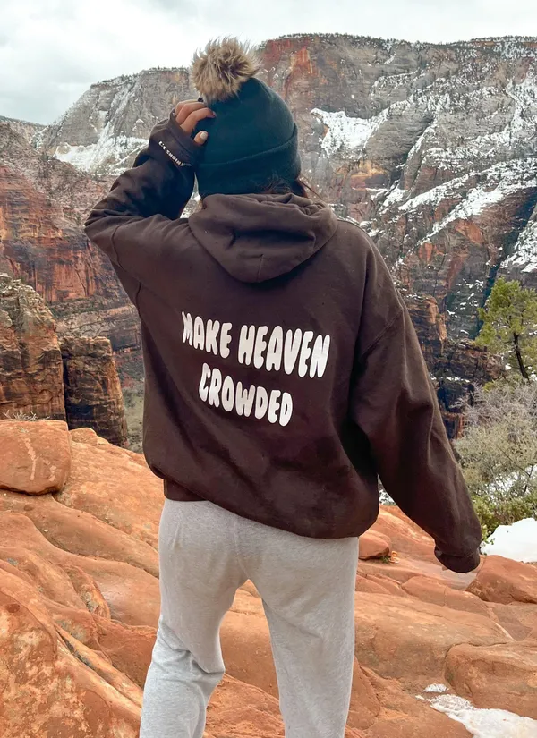 Make Heaven Crowded Hoodie Brown Size XL - Image 5
