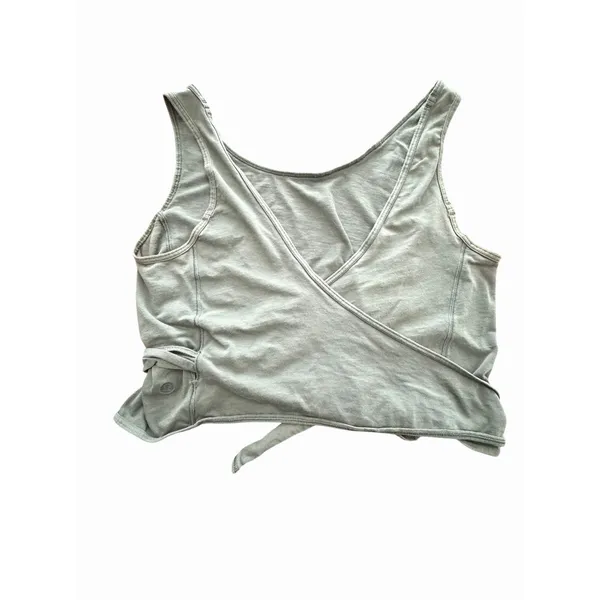 Lululemon It's A Tie Tank Size 4? Wrap Jade Green Gray Top Shirt Soft #III18-1 - Image 2