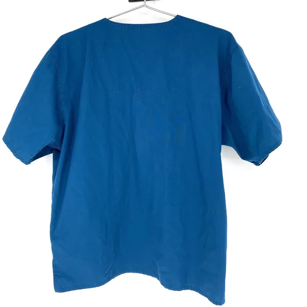 Carhartt Force Scrub Top Mens Small Blue V Neck Medical Shirt - Image 2