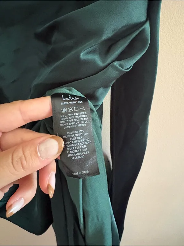 Lulus Signature Elegance Emerald Satin One-Shoulder Maxi Dress Size Large Formal - Image 12