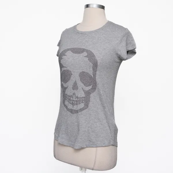 Zadig & Voltaire -‎ New! Skull Cotton & Modal T-shirt - Navy - Image 7