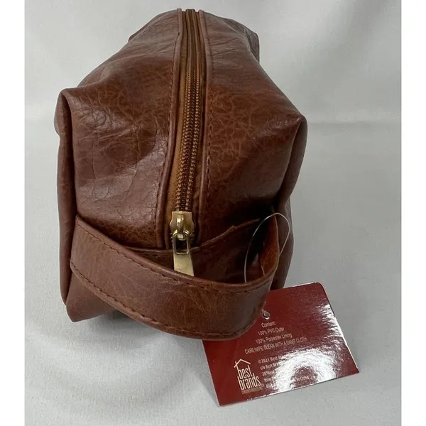 Best Brands Dopp Brown Travel Kit Toiletry Bag Makeup Case NEW Vacation Work - Image 4