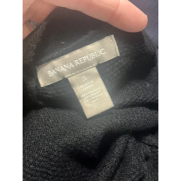 Banana Republic Black‎ Peplum Open Front Textured Knit Cardigan Sweater Small - Image 7