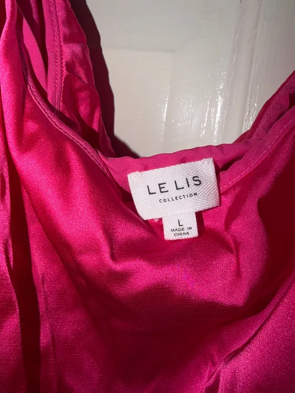Le Lis Pink one shoulder satin dress - Image 4