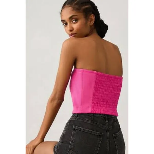 MAEVE Strapless V Wire Corset Top GORGEOUS COLOR Size Medium Tube Azalea Pink - Image 2