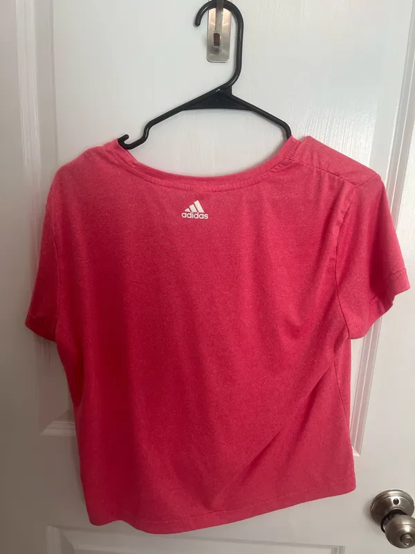 Cropped Pink Adidas Tee - Image 2