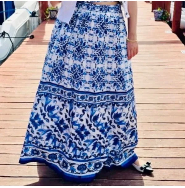 Long skirt Blue Size L - Image 2