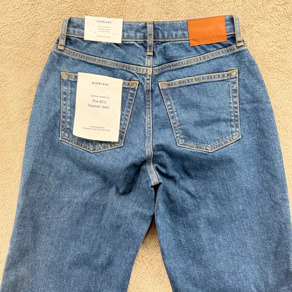 Everlane The 90s Forever Jean High Rise Straight Leg Blue Denim 26R NEW - Image 4