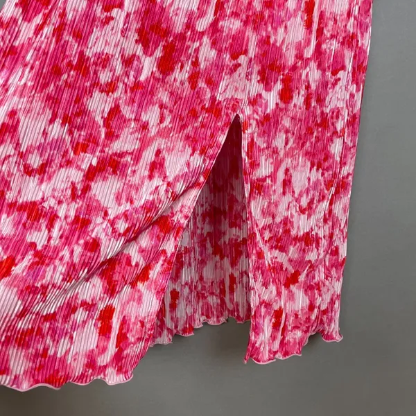 Chelsea28‎ Dress Flutter Sleeve Plissé Midi Dress NWT Pink Red Artful Petals Lrg - Image 11