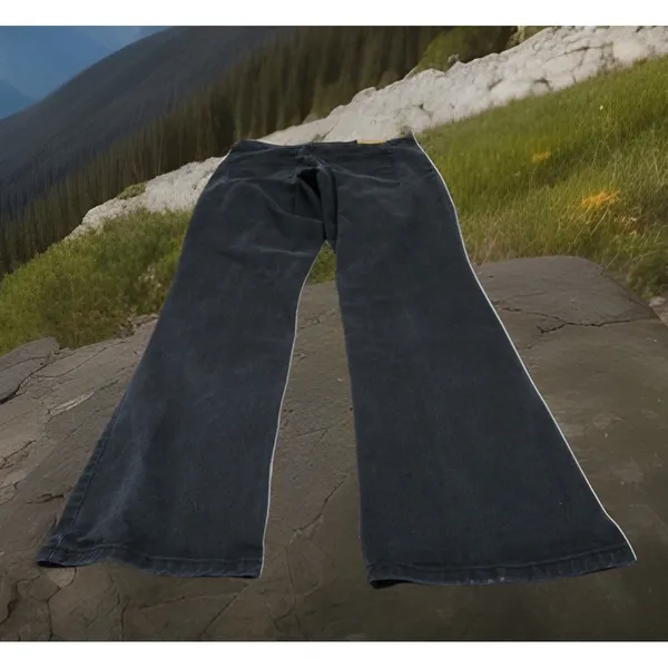 Retro Levi's 550 Women's‎ 16 M Relaxed Boot Cut Black Jeans Cowboy Western - Image 5