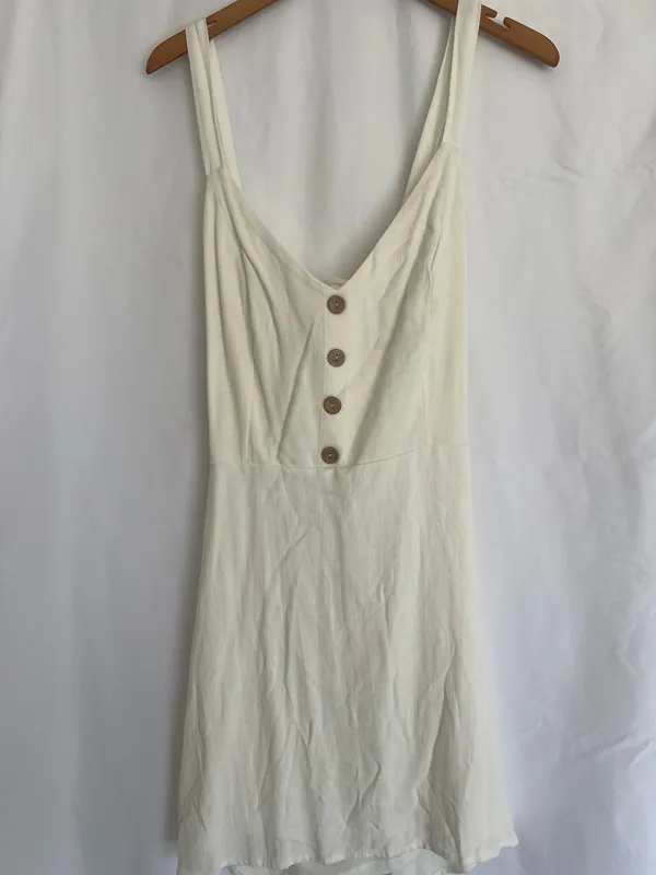Newbury Kustom White Button-Front Mini Dress - Image 3