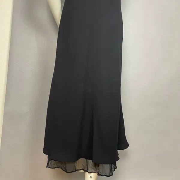 Vintage‎ Jones New York Dress Midi Dress Women 16 Black Sheer Flutter Sleeve - Image 6