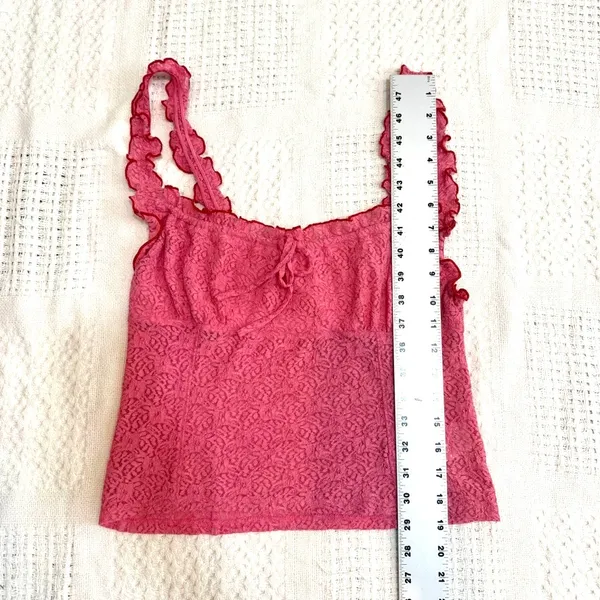 Urban Outfitters large Elsa lace ruffle front tie cami top TS 3668 - Image 3