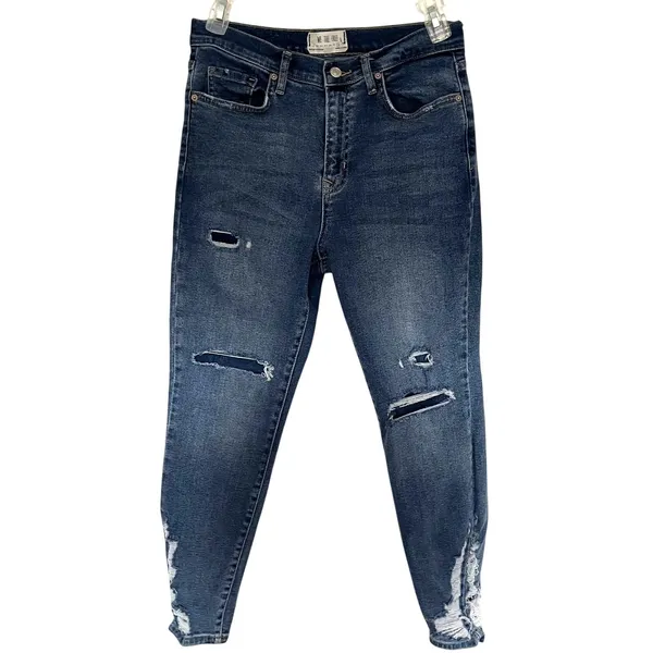We the Free People Skinny Womens jeans Sz 30 Distressed Y2K Grunge Indie Sleaze - Image 2