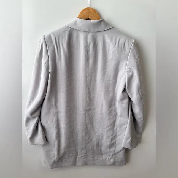 H&M Blazer‎ Oversized Gray One Button Business Casual Jacket XS - Image 5