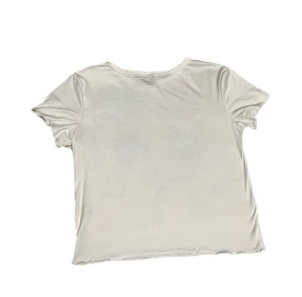 L Olivia Rae Cream/White Comfy Soft Short Sleeve Tee Crop Top Women’s Coquette - Image 2