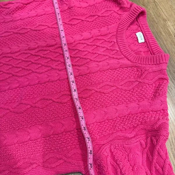 J.Crew Pink Cable Knit Sweater Cozy Barbiecore Clueless Aesthetic Women’s L - Image 7