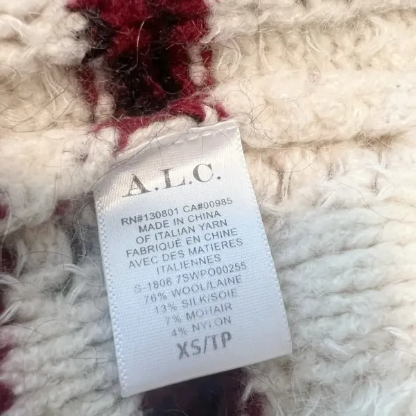 ALC Frank Zaira Striped Turtleneck‎ Sweater Mohair Blend size XS - Image 5