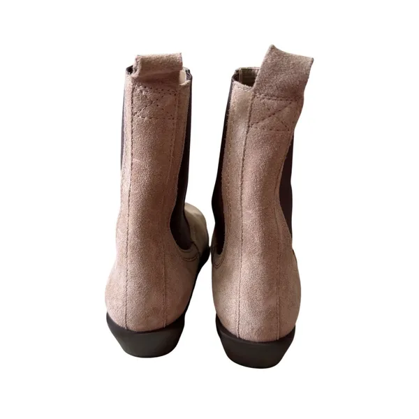 Nordstrom Rack Tan Leather Suede Western Chelsea Ankle Boots Square Toe 6.5 NEW - Image 6