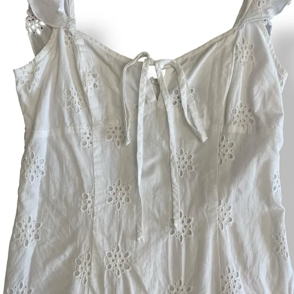 White Fox White Summer Crush Mini Dress Size Small Ruffled‎ Frill Sleeve - Image 6