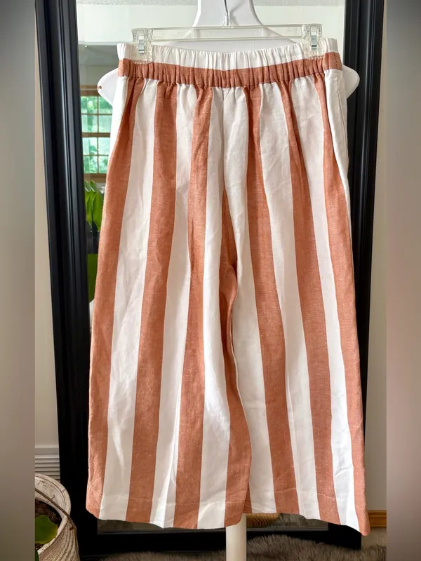 MADEWELL Striped Houston Wide Leg Cropped Pants - Image 4