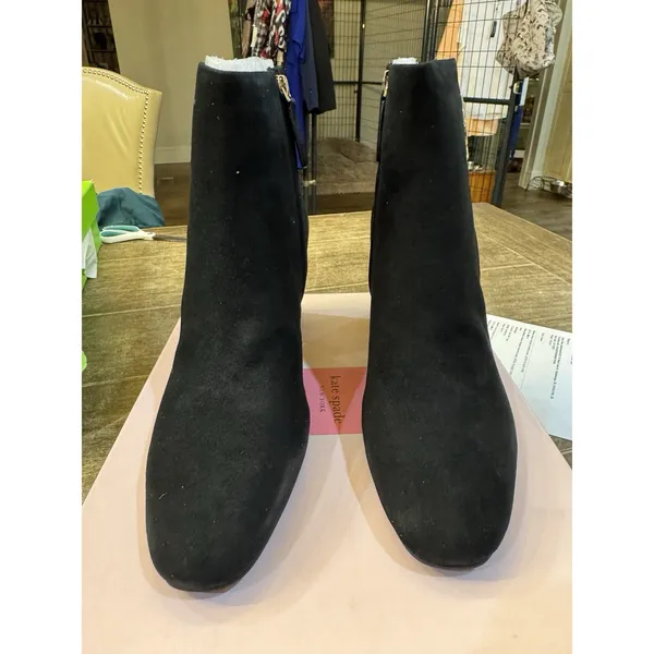 Kate Spade Alihandra Luxe Suede Ankle Boots Black‎ Women's Size 10 - Image 5