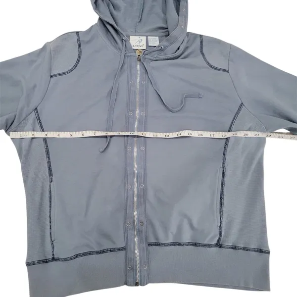 Set Active Y2K Blue Zip‎ Up Hoodie Size Large - Image 4