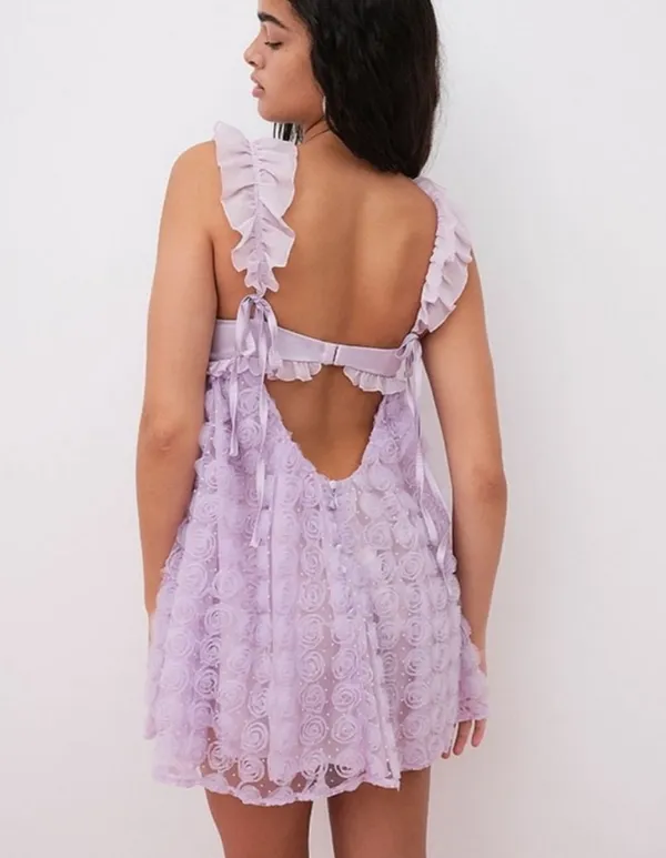 For Love & Lemons Dress Poppy Mini Lilac - Image 2