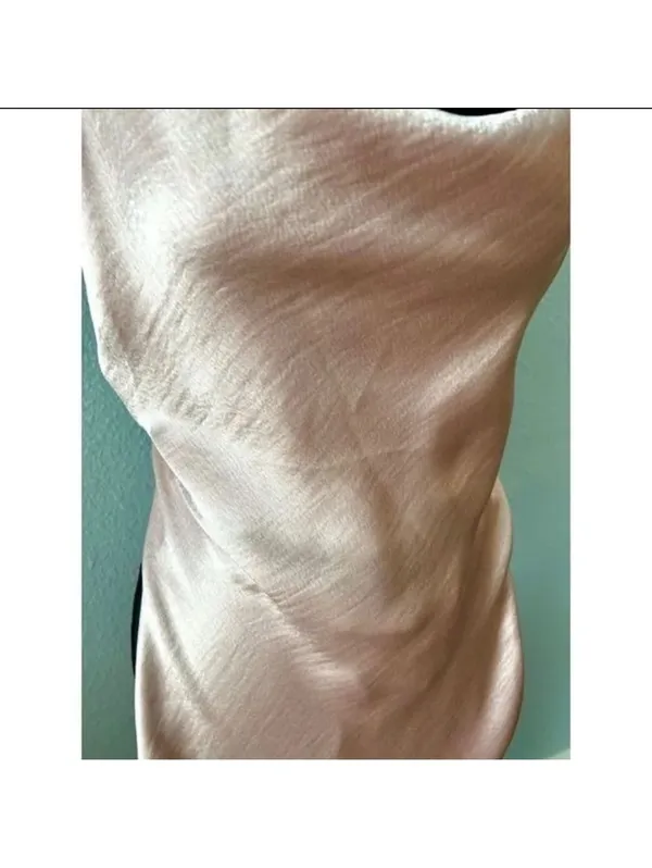 Asos Satin Cami Maxi Slip Dress Open Back Blush Pink Bridesmaid Wedding US4 NWT - Image 5