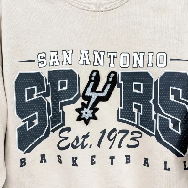 QORE Womens Western Tan San Antonio Spurs Streetwear Mock Neck Sweatshirt‎ S/M - Image 2