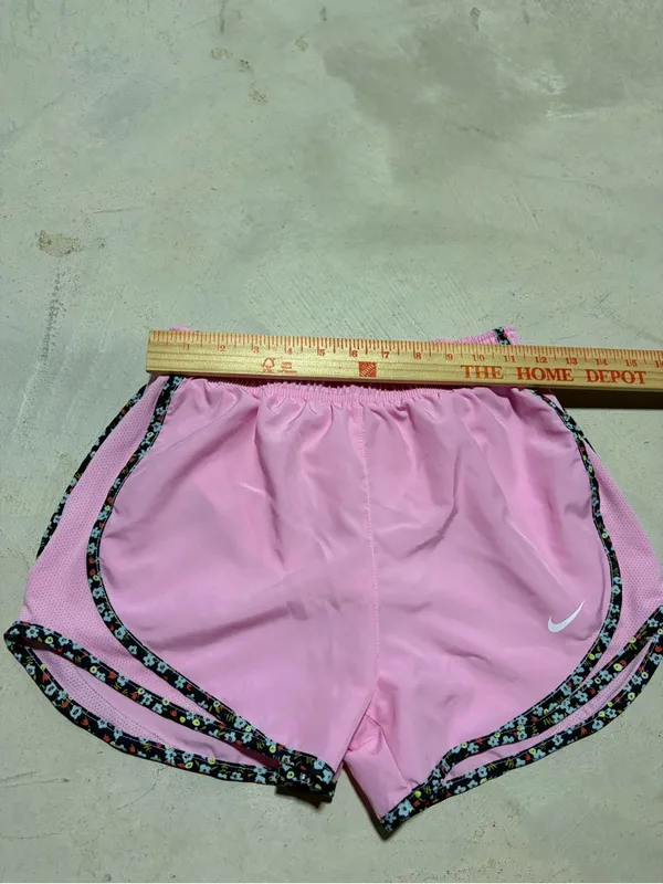 Nike Pink Women's Athletic Shorts with Floral Edge Trim XS - Image 4