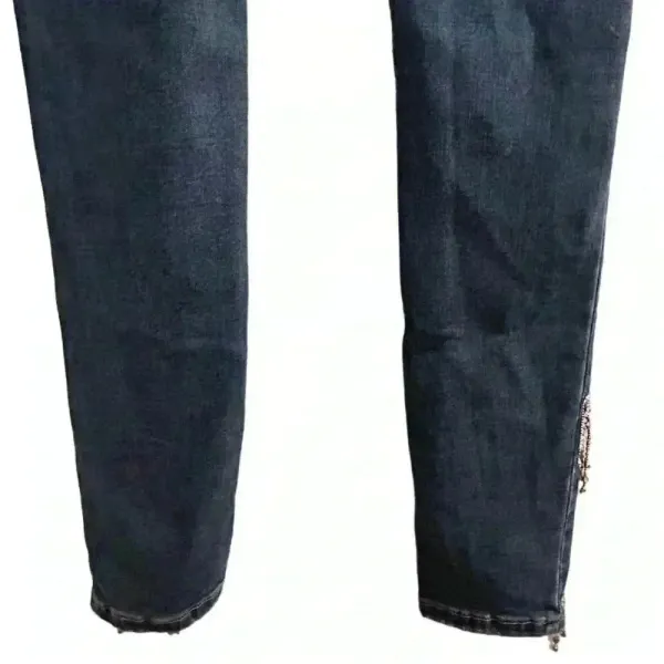 Akira Women's High Rise‎ Skinny Jeans Sparkle Rhinestone Blue Size 9 - Image 10