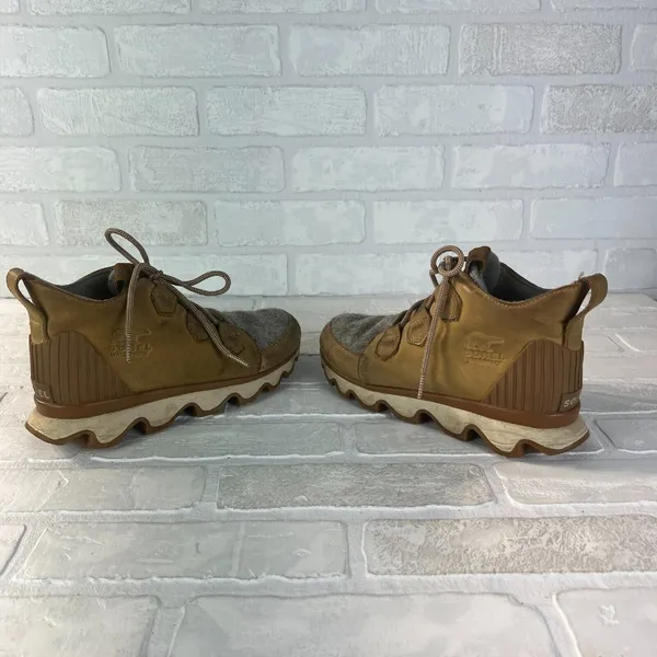 Sorel Kinetic Caribou Snow Boots‎ Womens 7.5 Light Brown Leather Gray Waterproof - Image 8