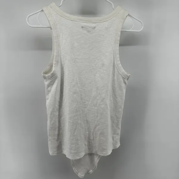 Madewell Audio Knot-Front Tank Top Slim Fit High Neck Stretch Bright Ivory M - Image 6