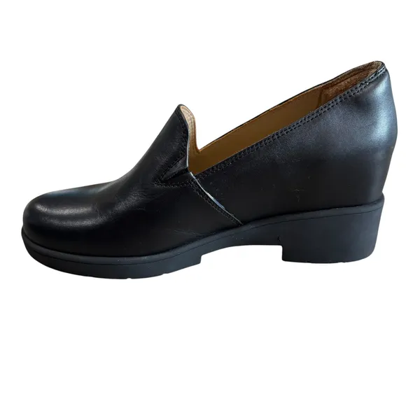 ABEO Horizon Slip On Women's 8.5 Neutral Black Leather Platform Loafers Orthotic - Image 4