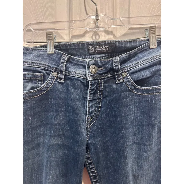 Silver Jeans Co Suki Surplus Mid Rise Curvy Bootcut Jeans Dark Wash W29 L30 - Image 3