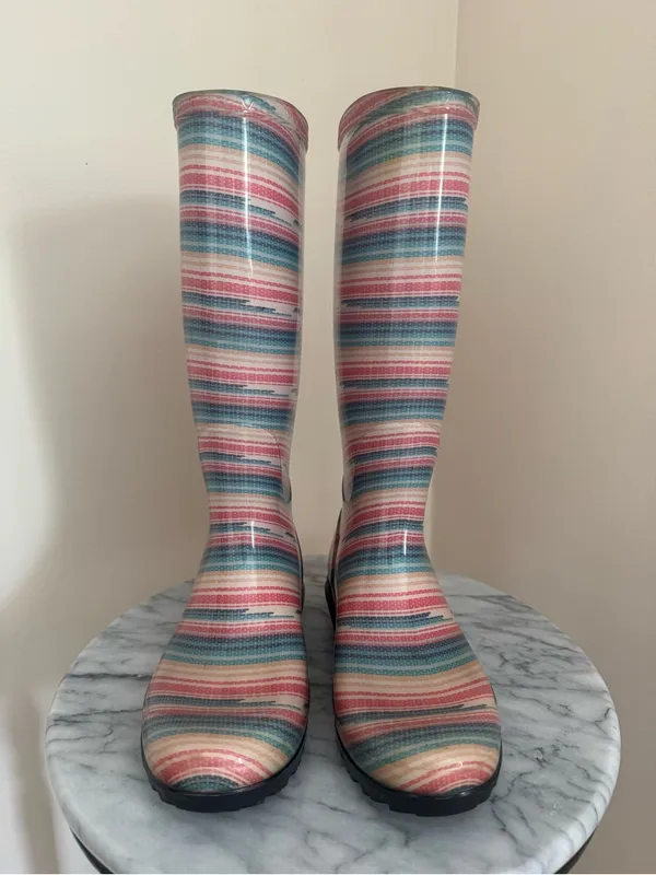 UGG Australia Shaye Serape Striped Waterproof Rubber Rain Boots Women’s Size 5 - Image 2